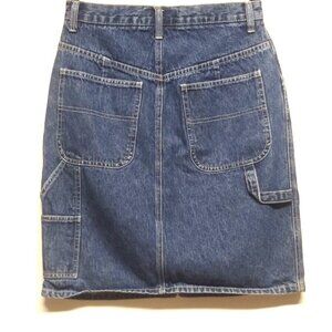 Denim carpenter skirt blue Jean Sz 4 Straight Real Comfort Chadwicks tool pocket
